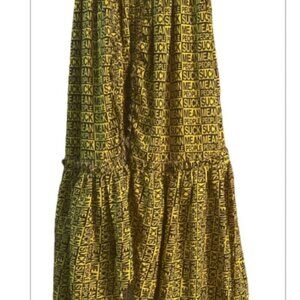 "MEAN PEOPLE SUCK" Nicopanda Yellow Black Maxi Skirt Size Small